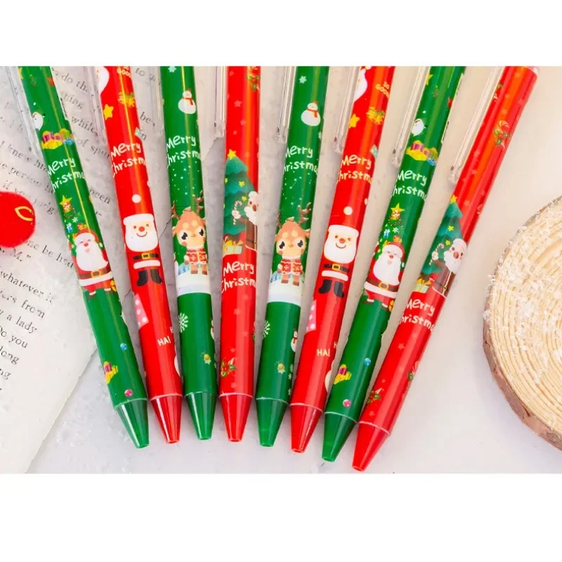 12Pcs Novelty Creative Christmas Press Neutral Pen, Christmas Element Pen Student Stationery