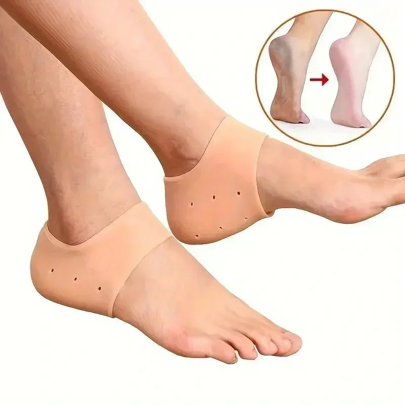 1 Pair Silicone Rubber Gel Socks Anti Cracking Liner Heel Socks Elastic Silicon Moisturizing Foot Skin Care Heel Foot Protection
