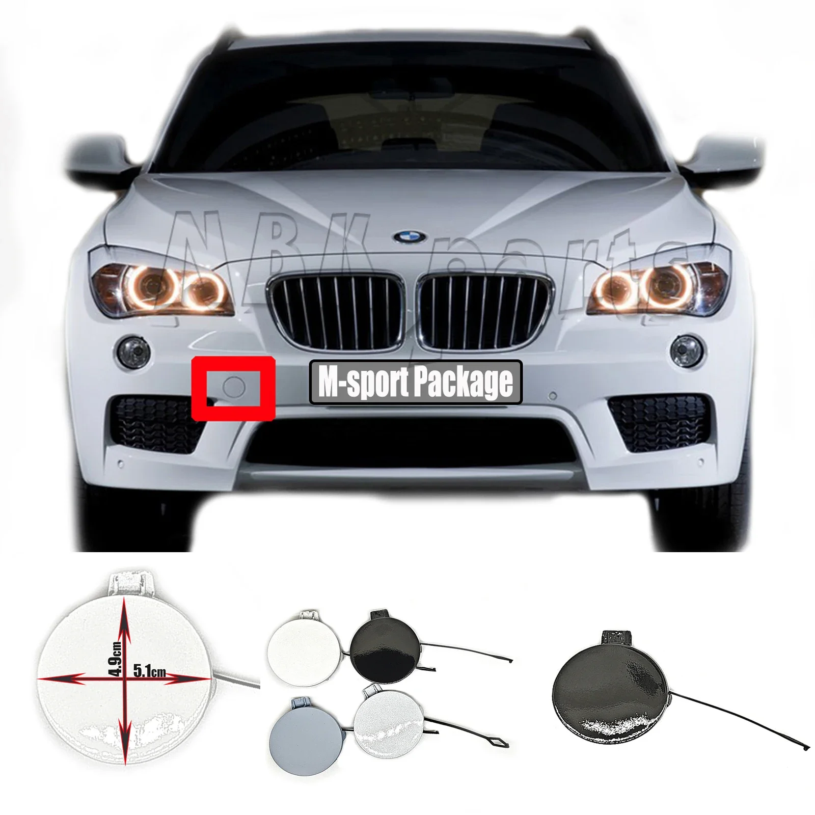 Fit 11-15 BMW X1 E84 M-sport 18dX 20iX 25dX 28i 28iX 35iX SAV Front Tow Cover 51118049932