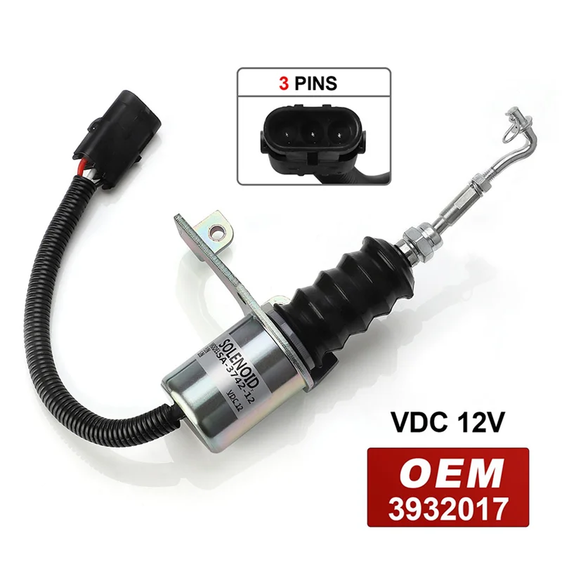 

2X 12V Fuel Shut Off Solenoid For Deutz RSV Perkins Synchro Start 1751ES Engine 3932017 SA-3742-12