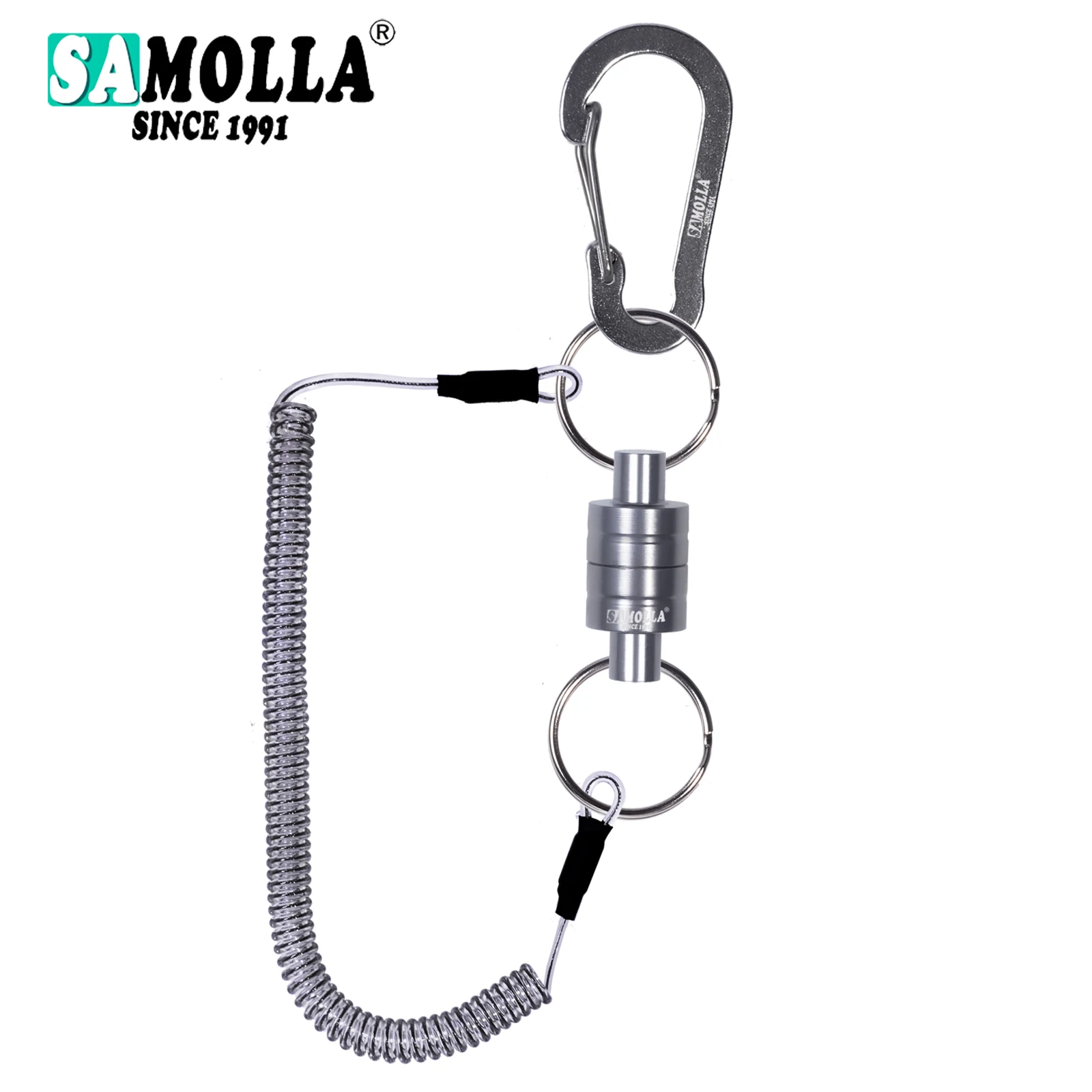 Magnetische Net Release Halter Mit Spiral Lanyard Fliegen Angeln Werkzeuge Starke Magnet Karabiner Schnelle Schnalle Anti-Drop Seil Zubehör