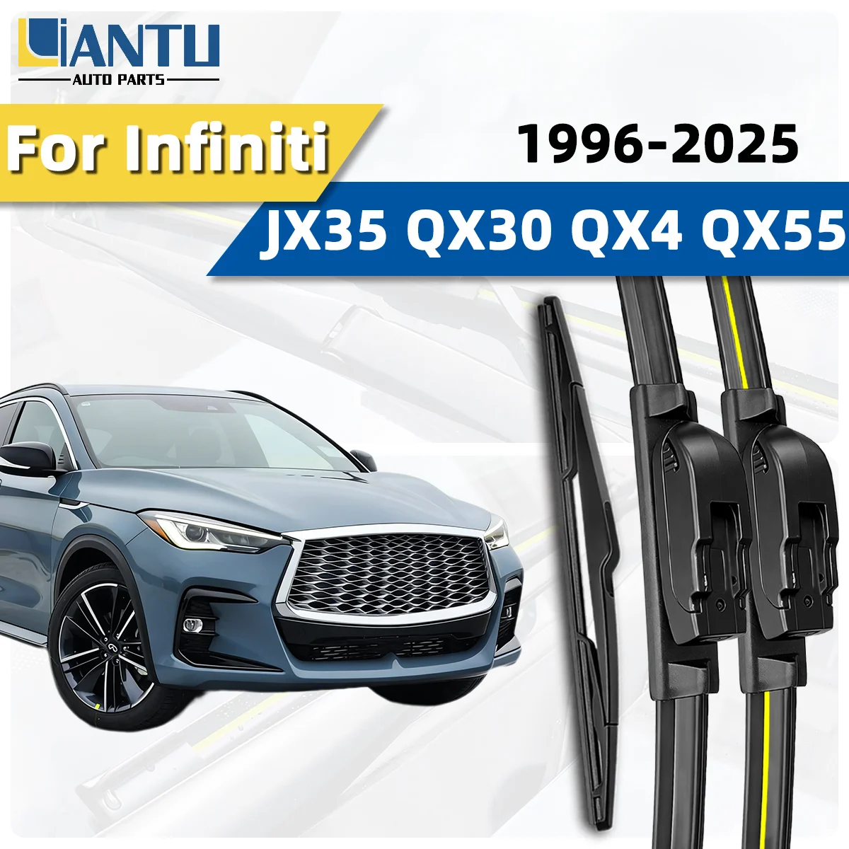 

Комплект из 3-х передних и задних дворников для Infiniti JX35 QX30 QX4 QX55 1996-2025, бесшумные дворники для лобового стекла, автомобильные аксессуары