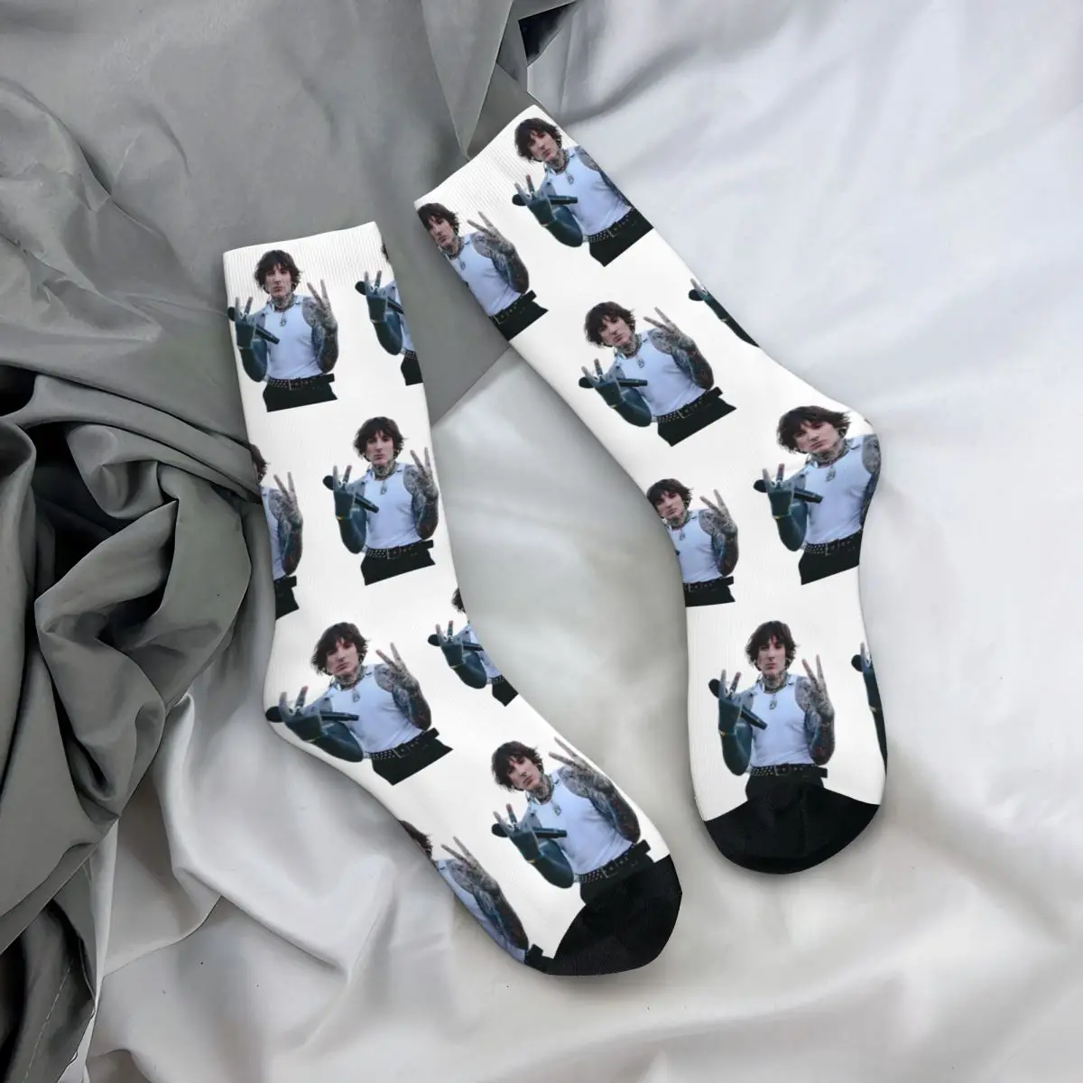 Cool Cool Oliver Sykes 90s Theme Warm Crew Socks Merch Spring Autumn Winter Bmth Music Band Soft Middle Tube Socks Breathable