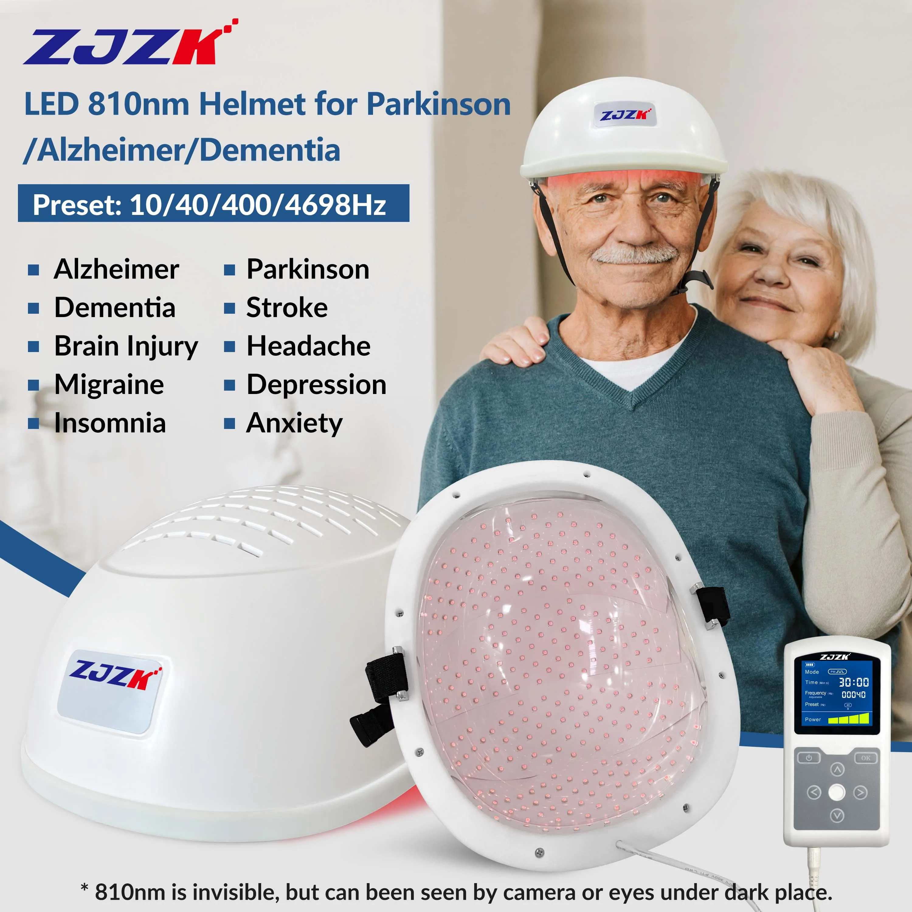 ZJZK Alzheimer Treatment Rehabilitation Equipment Cerebral Palsy Gift For 810nmx280diodes Patient Stroke Cerebral Thrombosis