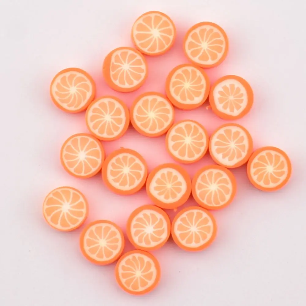 20pcs/lot Perforated Orange Round polymer clay  DIY Fashion Accessories polymer clay beads for Jewelry Making