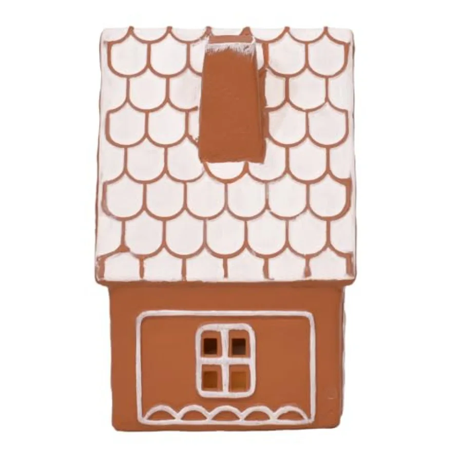 Ceramic Iced Gingerbread Houses Holiday Pre Lit LED Village Figurines Set of 2 9 Inch view 6