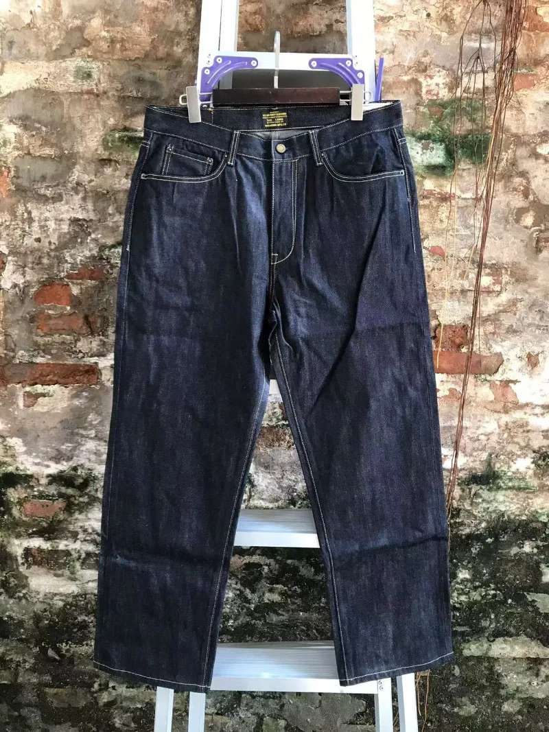 

OKONKWO 13.2oz heavyweight original color selvedge straight jeans classic bag flower totem denim jeans