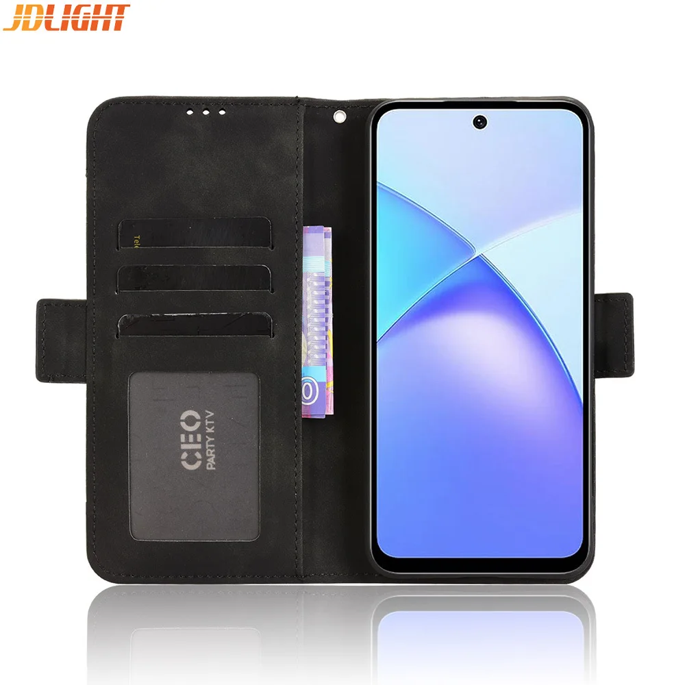 

Кожаный чехол-кошелек для Infinix Smart 10 4G, откидная крышка с магнитной книгой, держатель для фотографий, роскошные чехлы для мобильных телефонов