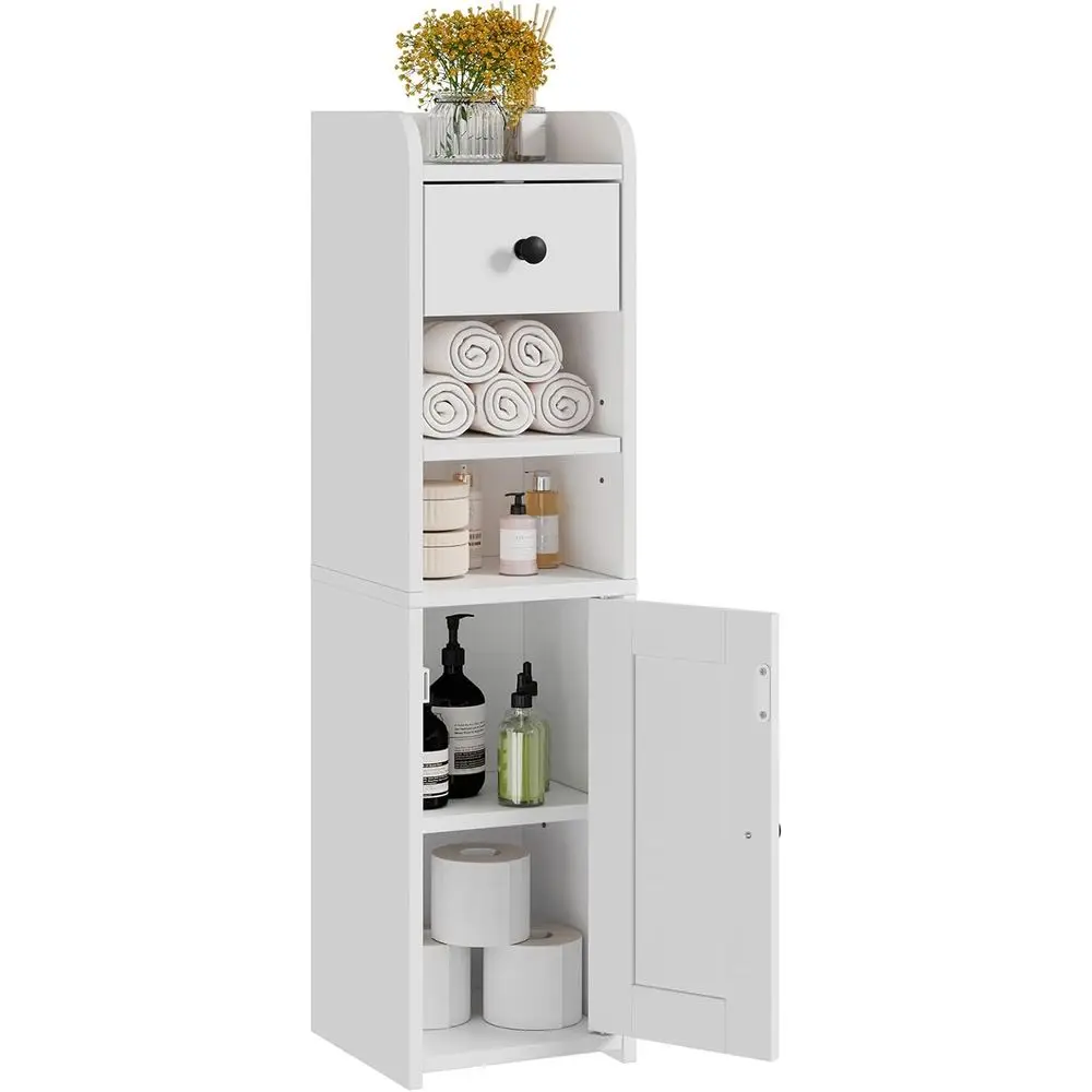 

Маленький шкафчик для ванной комнаты, узкий держатель для туалетной бумаги, напольный шкаф с дверцей и ящиком, регулируемый органайзер с полками, 7