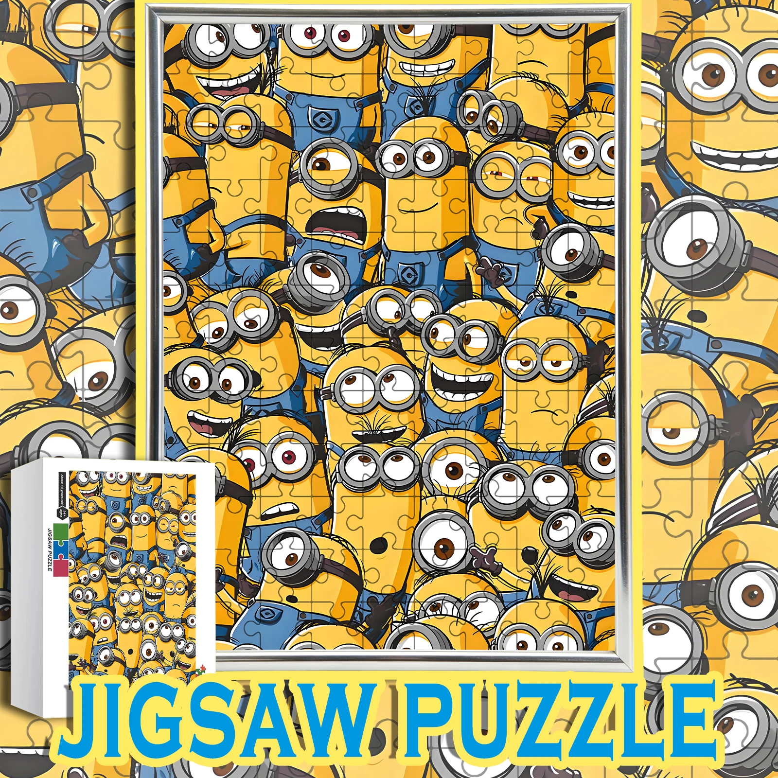 

Minions Yellow Chaos Jigsaw Puzzle 108-1000pcs, Color Gift Box - Minions Crowd Scene Decor