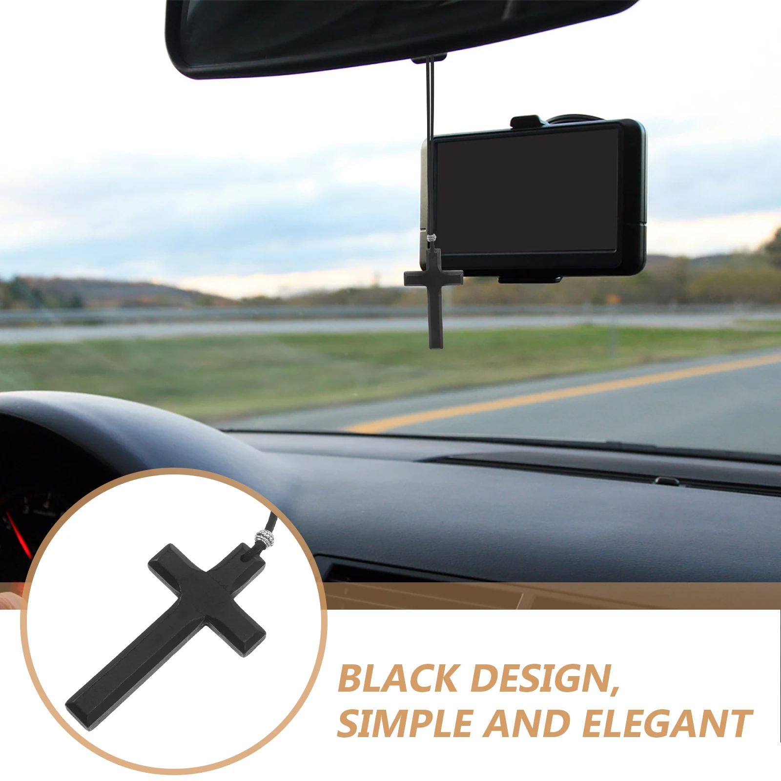 

Minimalist Wooden Hanging Ornament Exquisite Craftsmanship Stylish Car Interior Aesthetic Decor Cross Pendant