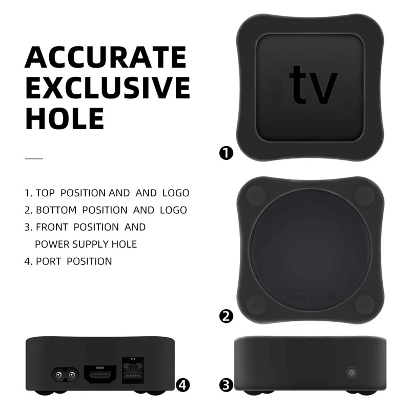 Anti Slip Capa de Silicone para Apple TV, caso remoto, caixa de TV protetora, prova de choque, 4K, 4ª geração