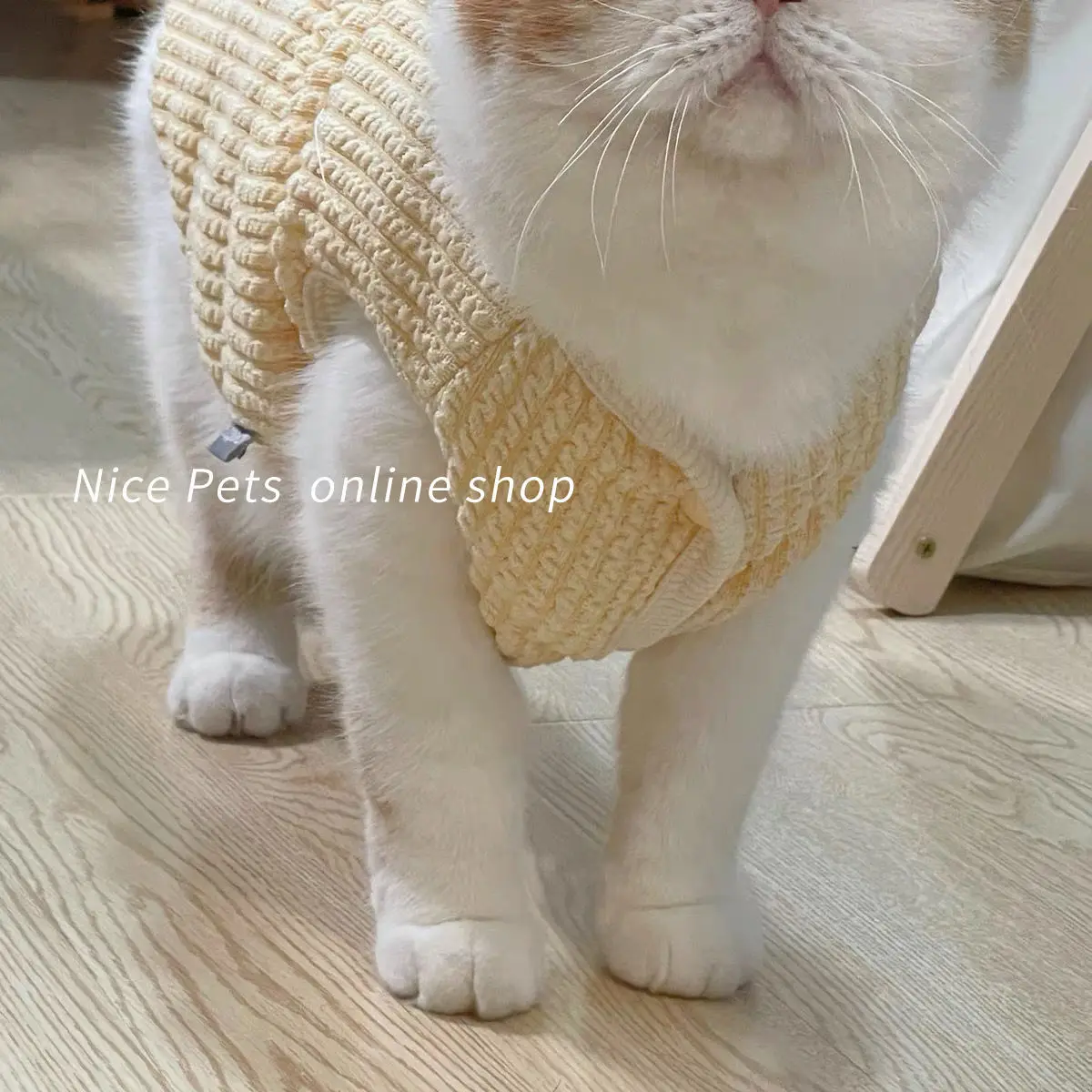 Cute Knit Vest, Autumn and Winter Outfit for Cats, Suitable for Ragdoll and Blue Cats, Two-Legged Anti-Cold Fleece-Lined Warm Ve