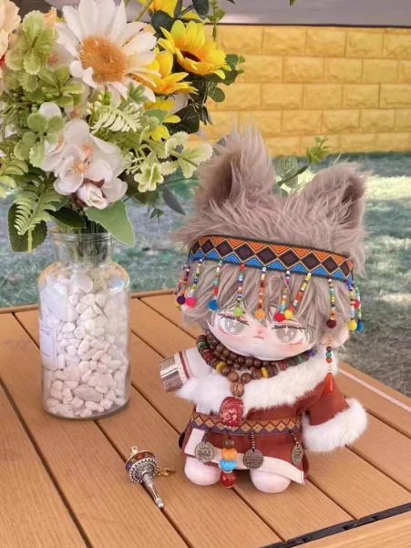 

Only Clothes Suitable For Vinyl Dolls Ethnic Style Clothing Set Tibetan Robes And Miao Headgear Necklace Kawai Doll Decoration