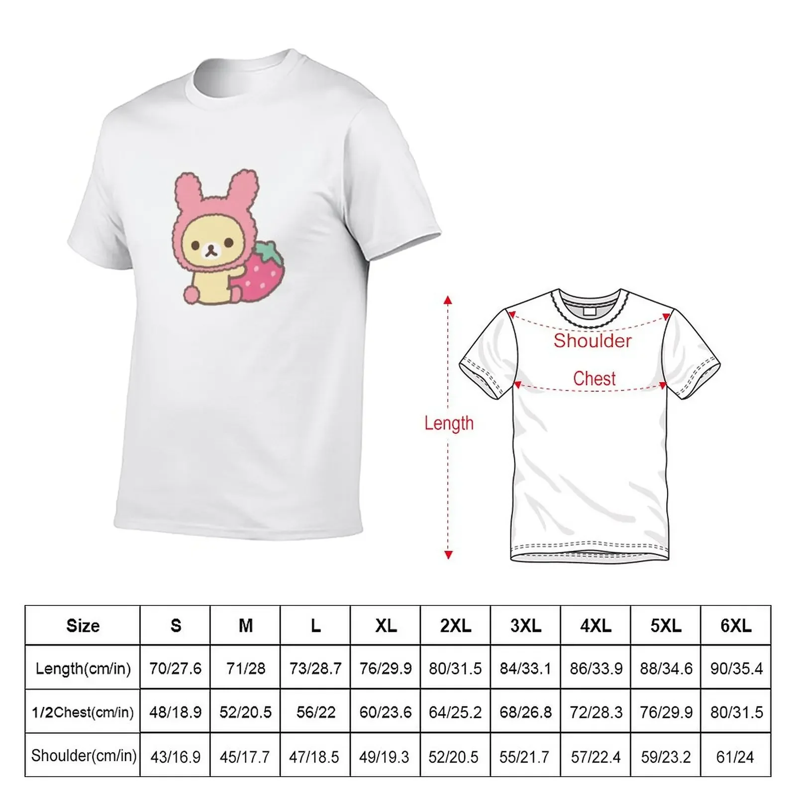 Rilakkuma - Korilakkuma strawberry T-Shirt for a boy korean fashion men t shirts