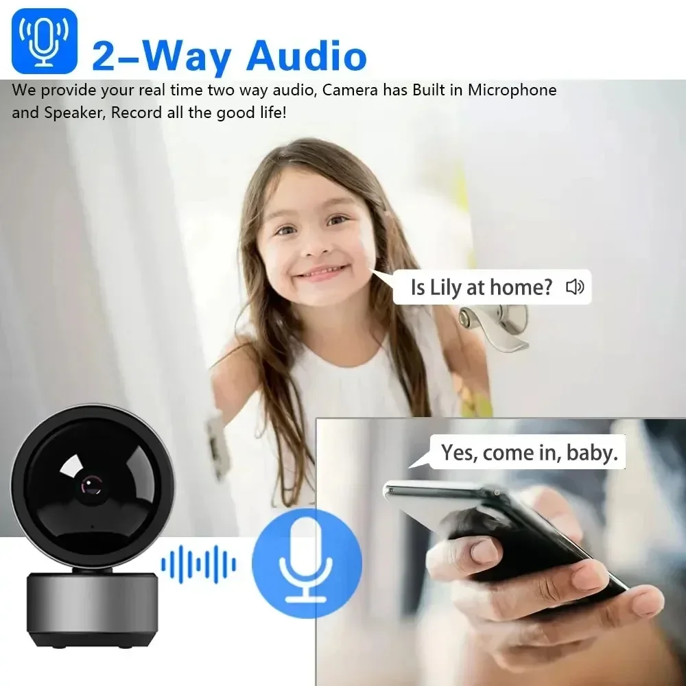 Tuya WIFI PTZ Camera 5MP Black Indoor Baby Monitor Smart Home Wireless Night Vision P2P Security Video Surveillance IP Camera 2K