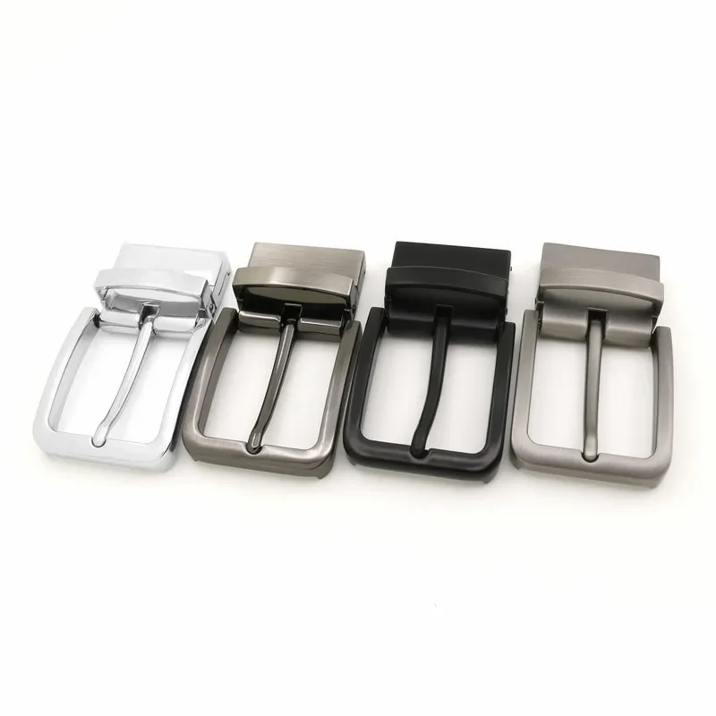 Men Metal Pin Belt Buckle Reversible Clip Buckle DIY Leather Craft Jeans Accessories for 3.3-3.4cm Wide Belt