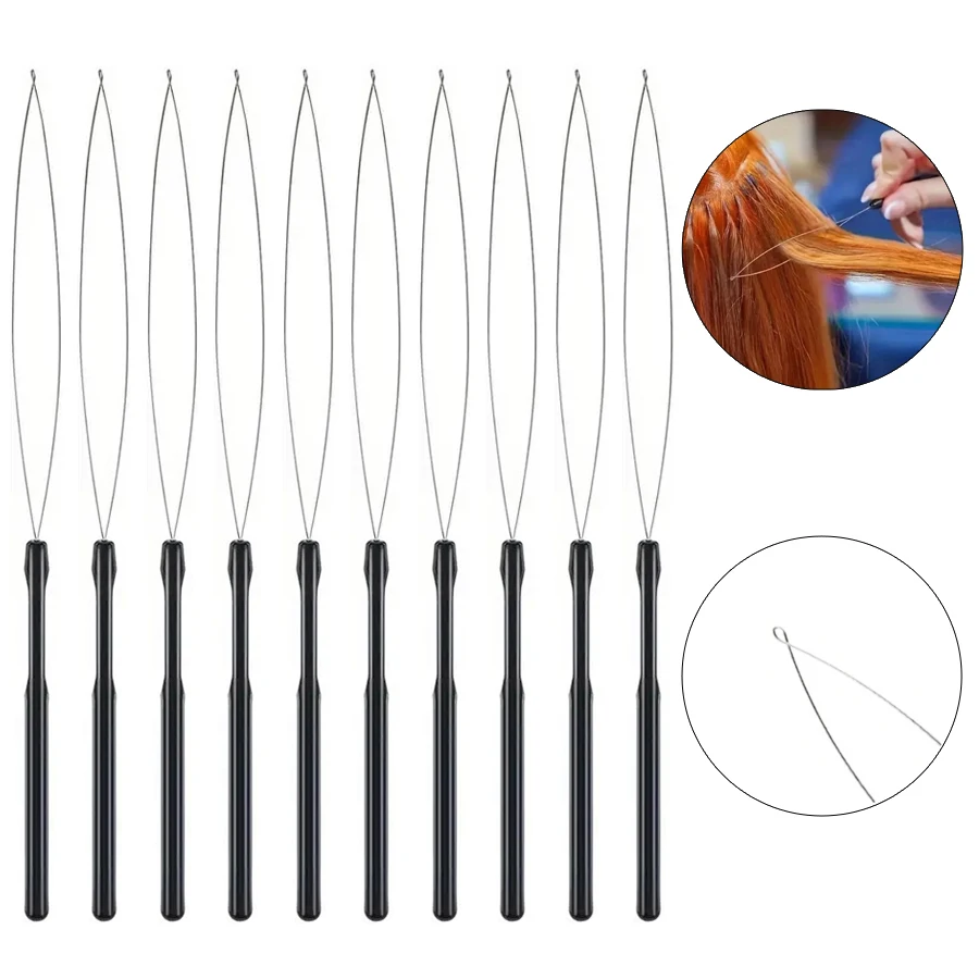 

50/100 шт. Иглы-нитеводители для наращивания волос или перьев, инструмент для протягивания, оптовая упаковка со скидкой