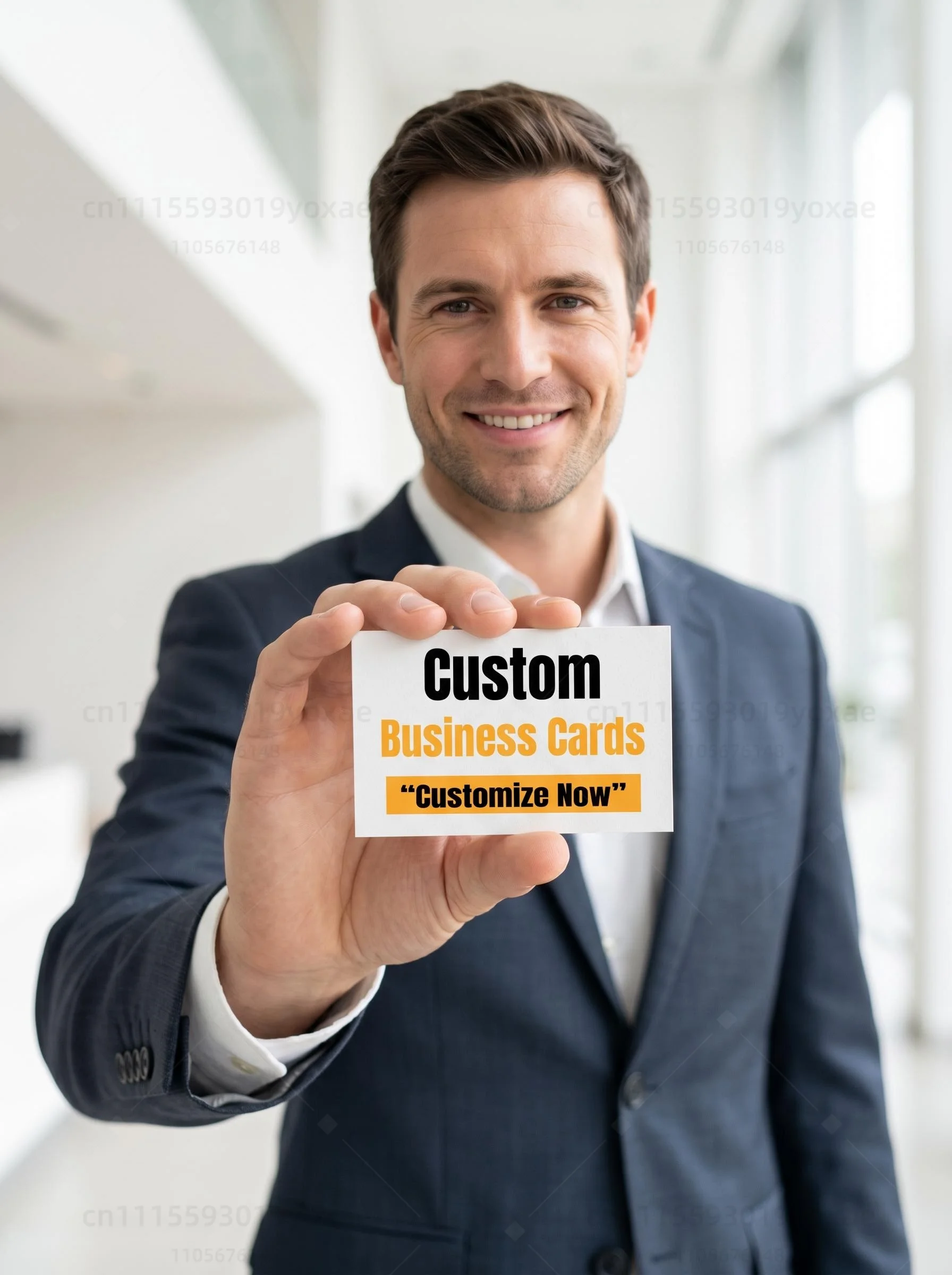 Custom Business Cards 300gsm Matte Water-Resistant Paper Front Back Printing Personalized Logo Text QR Photo 3.5x2in 50-1000Pcs