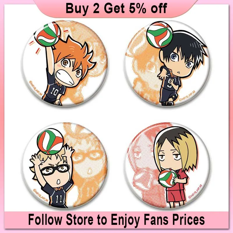 Anime Haikyuu!! Brooches Cartoon Enamel Lapel Pins Manga Figure Buttons Badges Shirt Bag Jewelry Accessories Collection Gifts