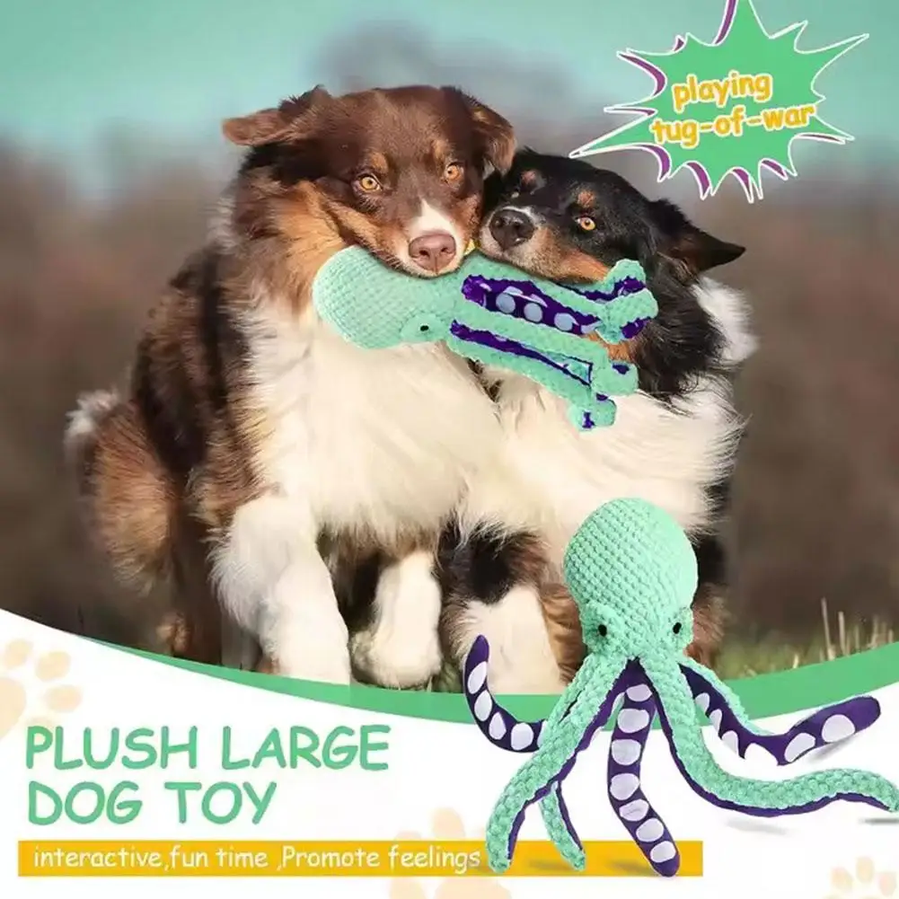 

High Quality Pet Plush Toy Squeaky Dog Toy Plush Octopus Indoor Doll Suitable For Large Dogs Pet Interactive Sounding Toy Z7K5