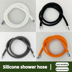 New 1.5/2M Silicone Flexible Shower Hose Anti-Winding Extension High Pressure Pipe Showerhead Tube Bathroom Faucte Accessorie