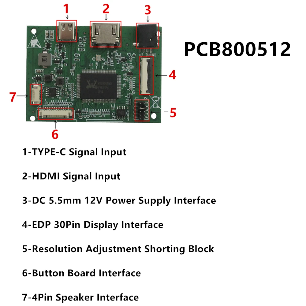 13.3 Inch LCD Screen Display HDMI Monitor Driver Control Board type C input Compatible For Lattepanda Raspberry Pi PC Banana Pi