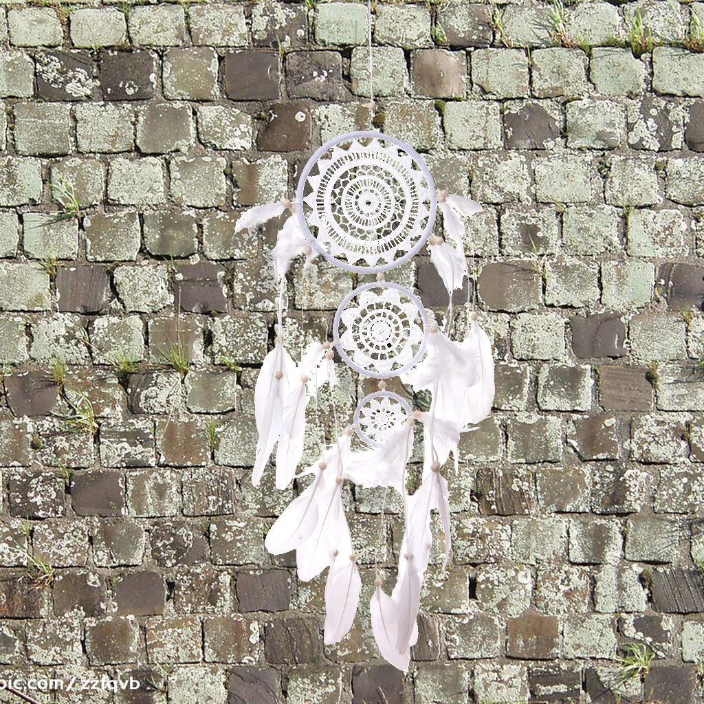 

Большой ловец снов ручной работы с перьями, настенный декор в богемном стиле для спальни и украшения дома