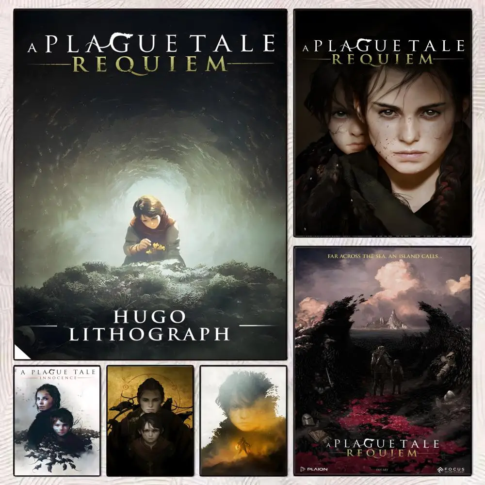 

Game A P-Plague Tale Requiem Poster Home Living Bed Room Bar Hallway Sticky Wall Art Printing Waterproof Aesthetic Decor
