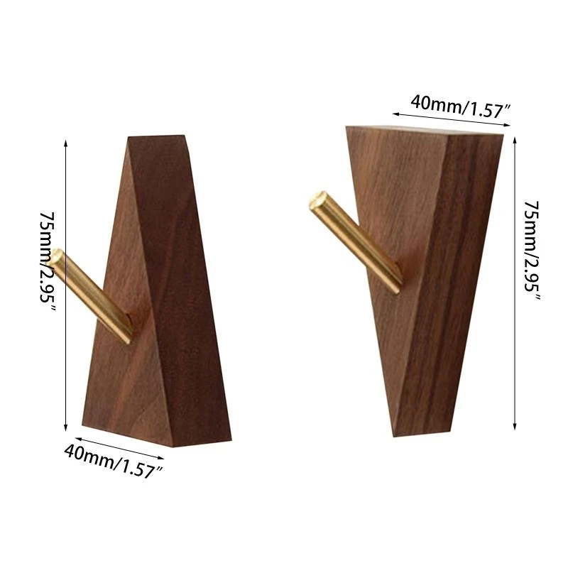 Ropa madera sólida nuez colgilla colgilla montada en pared decorativa para llave para soporte llave bufanda