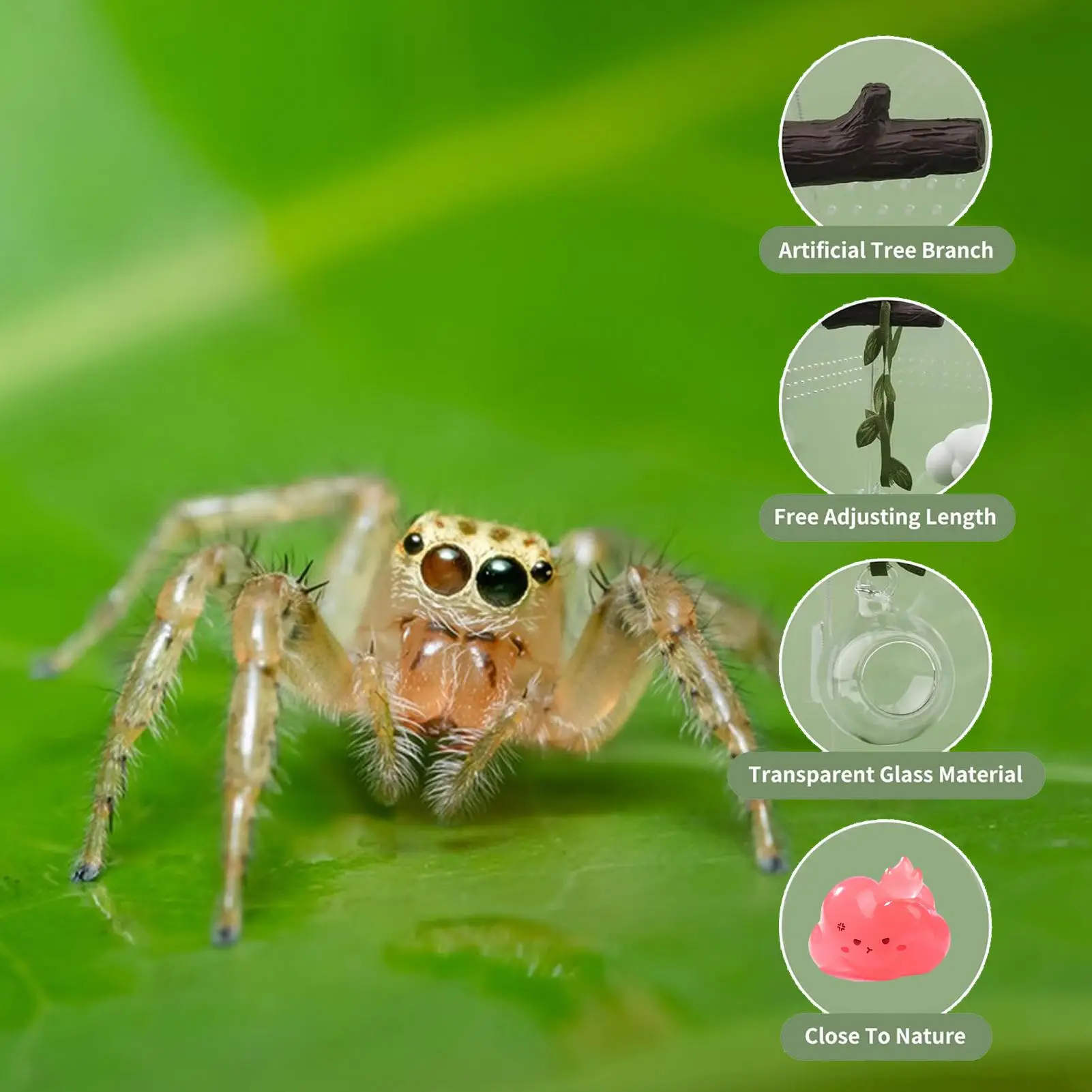 

Аксессуары для прыжков-пауков, прозрачный шар, окунь, домашнее животное, богомол, корпус, террариум, украшения для наблюдения, рептилий, мелких животных