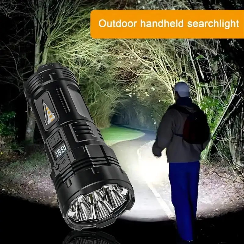 7LED High Power Led Flashlights Rechargeable Camping Spotlight with Side Light 3 Lighting Modes for Camping Adventure Outdoor