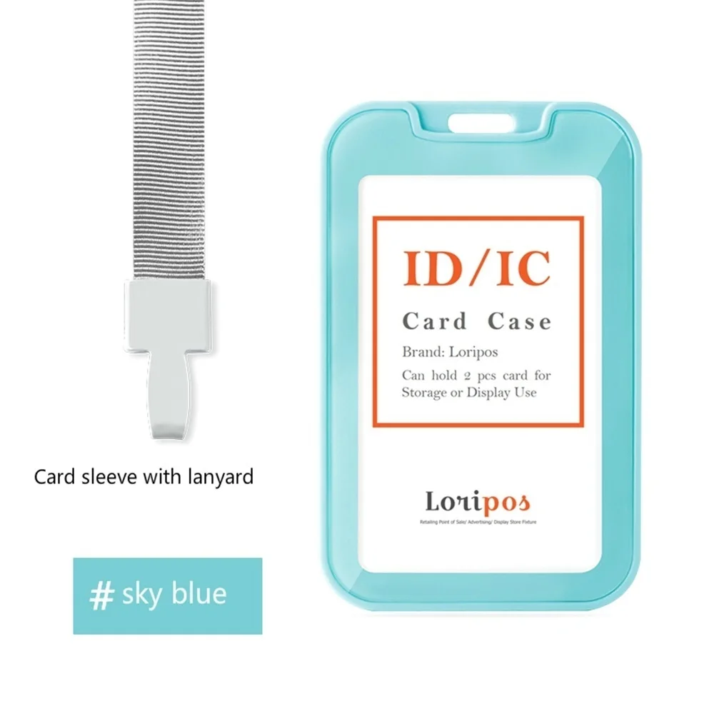 1pcs 86*54mm Plastic Name Paper Cover Student Id Protection Sign Frame Bus Work Badge With Lanyard