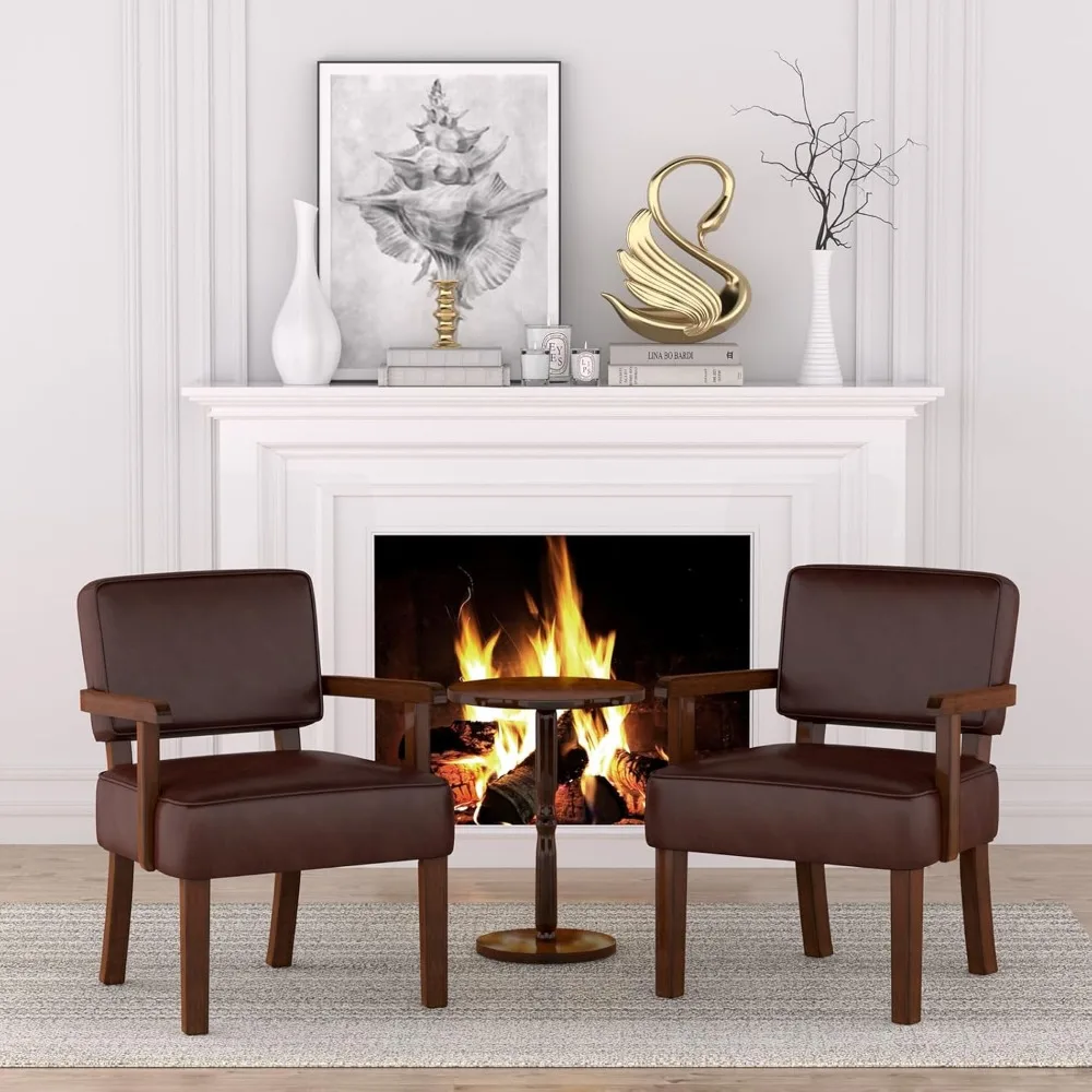 Chaise d'appoint surdimensionnée en cuir PU souple pour une salle à manger et une chambre à coucher, espaces de lecture confortables