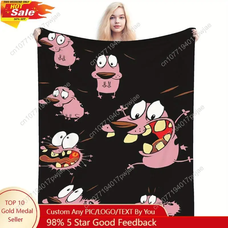 

Brave Cowardly Dog themed printed blanket soft warm and fashionable suitable for sofa bed car office Custom blankets