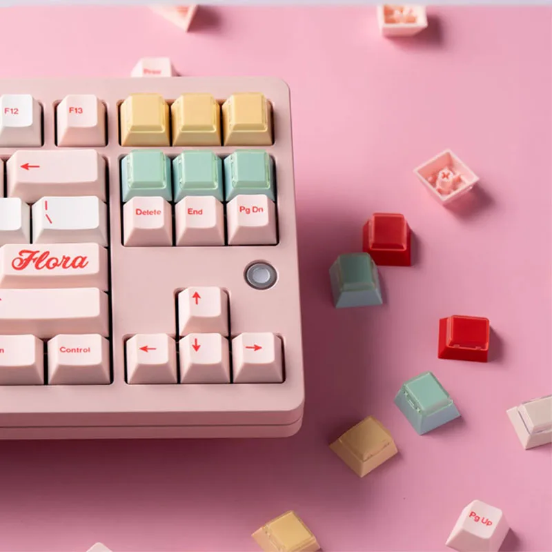 MiFuny Keycap Set 3 Keys with Cover Multi Color Keyboard Caps Pink Keycap Resin Key Caps Mechanical Keyboard Accessories Gift