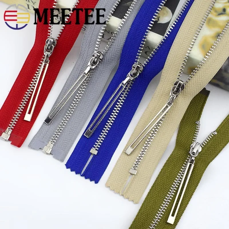 2Pcs 3# Sewing Zipper 15/18/20/25/30/40/50/60/70cm Metal Zippers for Bag Jeans Jacket Decorative Zips DIY Clothing Accessories