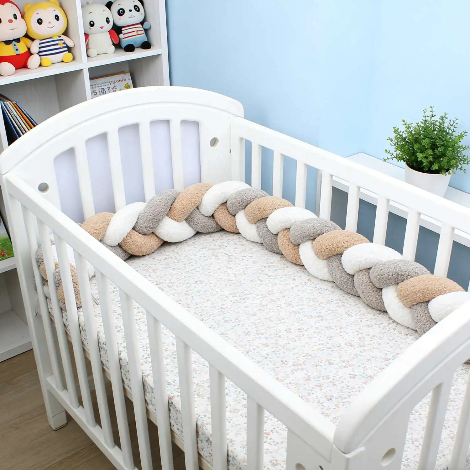 3M Baby Crib Bumper Protector Infant Bed Braid Knot Cushion  Boy and Girl Room Decor Newborn Gift