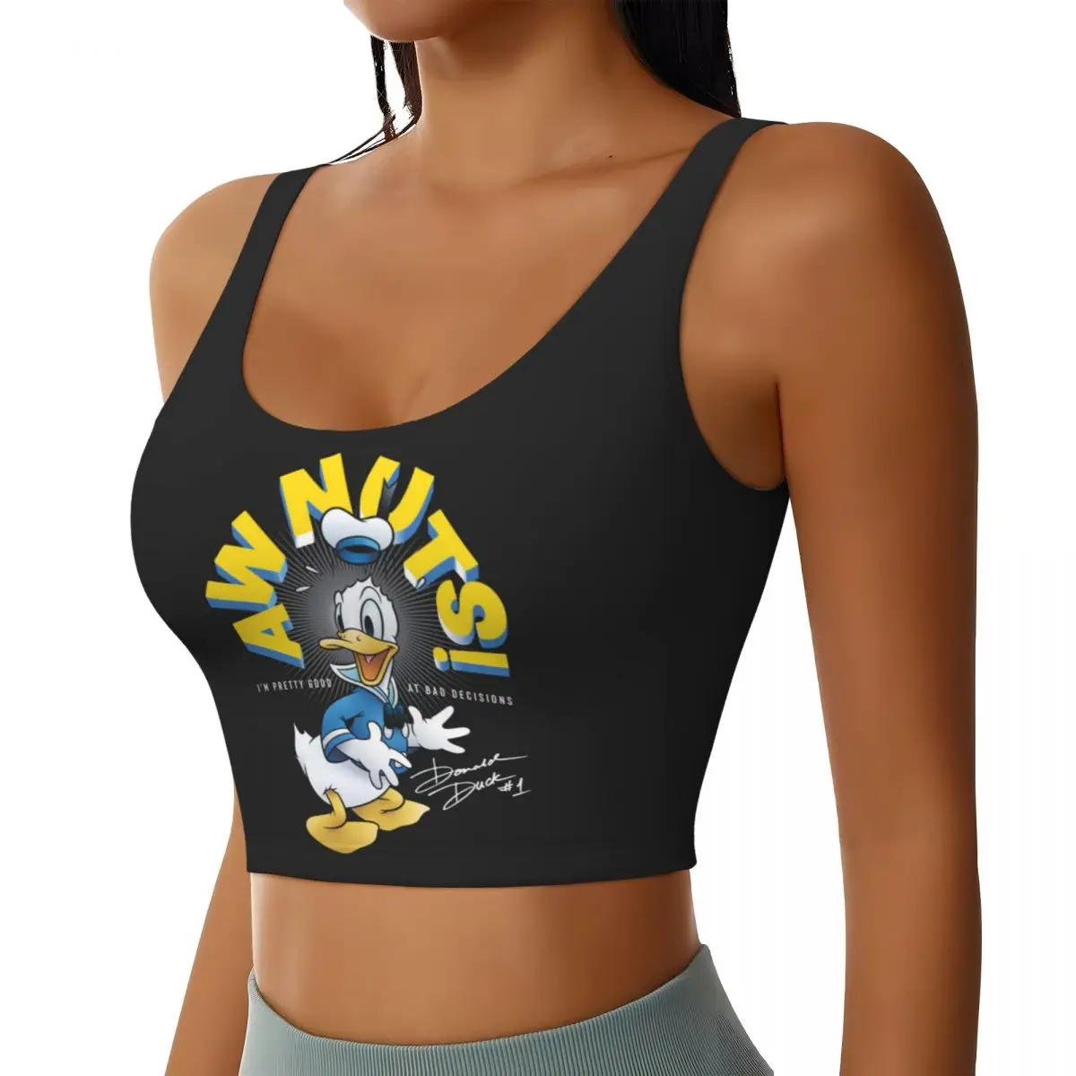 Custom Donald Duck Awnuts! Sports Bra Women High Impact Workout Yoga Crop Top