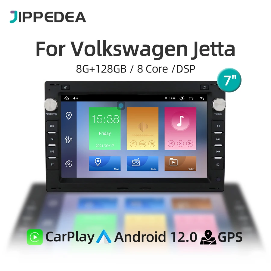 Pemutar Multimedia mobil 7 "CarPlay Android 12 navigasi GPS WiFi Radio Stereo 4G untuk Volkswagen Jetta Bora Polo Golf Passat B5