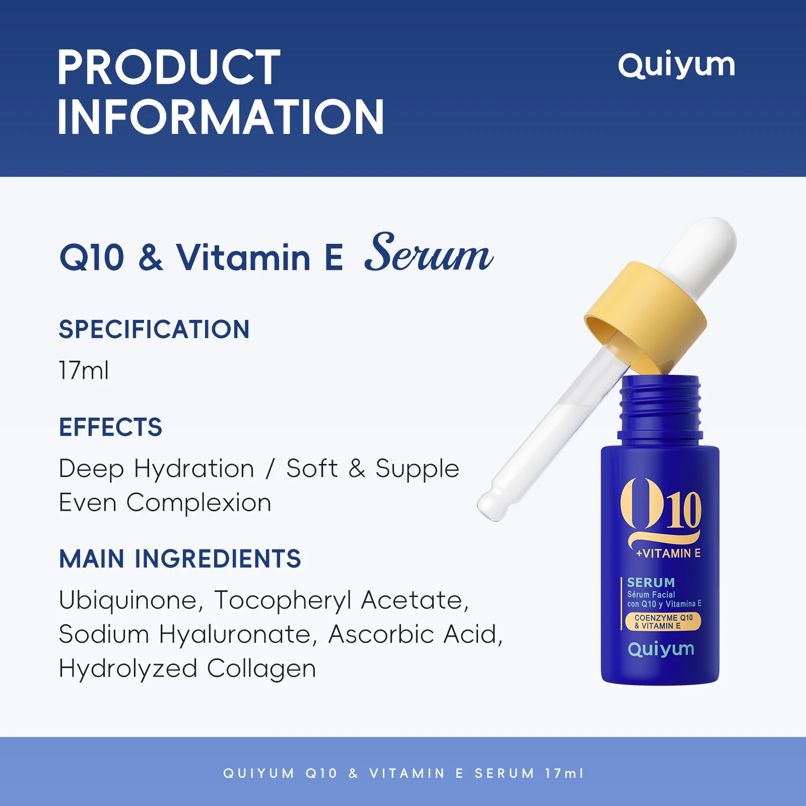 Quiyum Q10 & Vitamin E Serum 1 - огляд і ціна Hyaluronic Acid Facial Serum