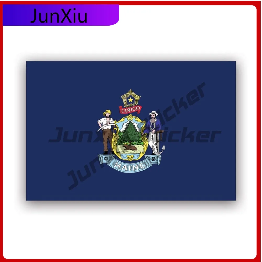 

Maine Flag Sticker Scratch Resistant Fade Resistant Sport For Motorcycle Car Body Car Window Easy Apply No Residue Accessories