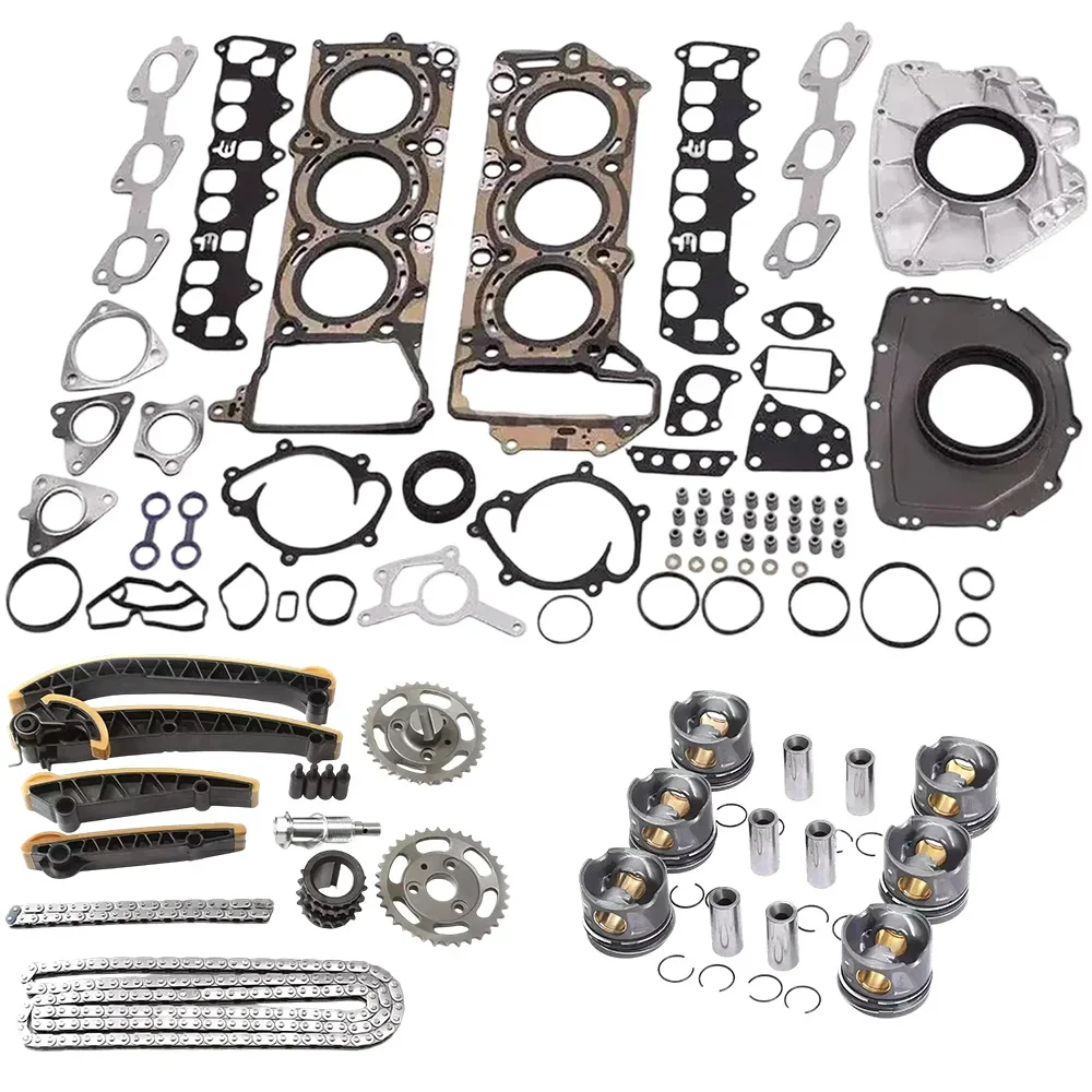 Engine Parts Overhaul Kit Timing Chain Piston Rings Fit 3.0 L 3.0 T V6 DIESEL For 2005-2019 Mercedes-Benz C350 OM642 3.0T 3.0L