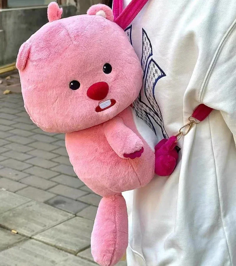 Sac à dos en peluche poupée castor Kawaii, sac de jouet en peluche de dessin animé, cadeau de noël créatif, accessoires d'animation