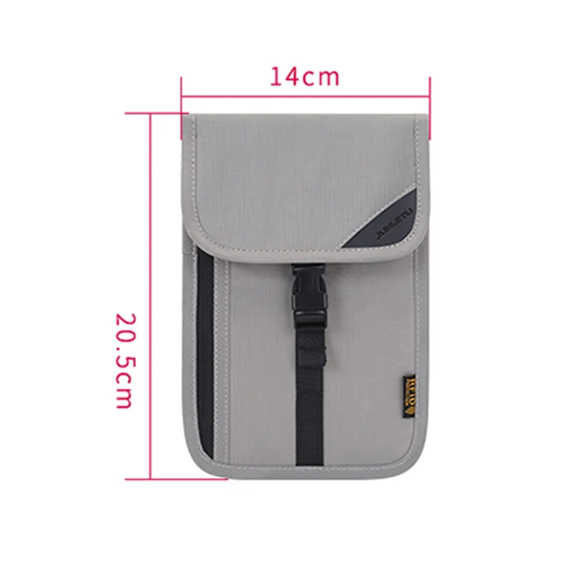 RFID Blocking Card Holder Travel Multifunctional Neck Wallet Ticket Coin Purse Protective Cover Passport Anti-Theft Document Bag