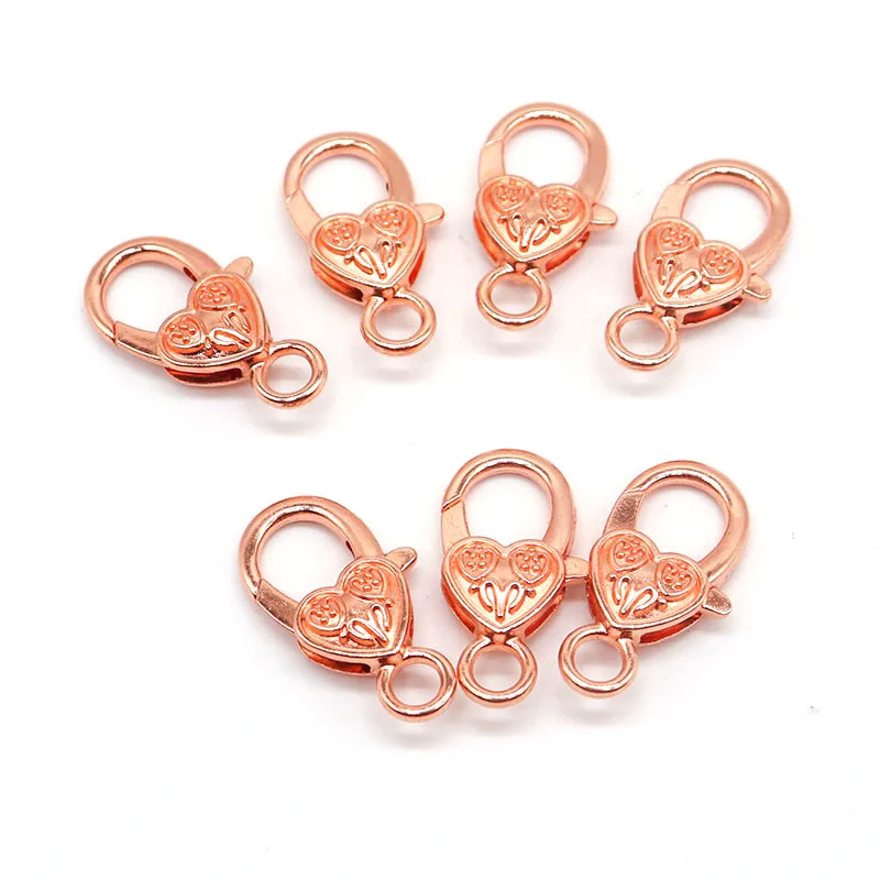 Heart Shape Lobster Clasps Hooks Jewelry Findings For Jewelry Making Heart Lobster Claw Clasps Accessories Wholesale