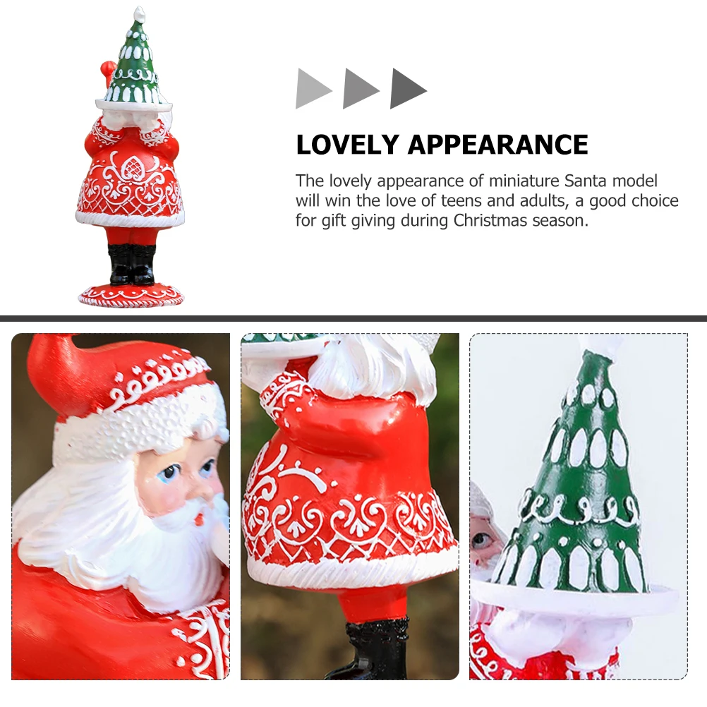 

Lovely Christmas Miniature Santa Resin Ornament Xmas Decorative Statue Gift Party Favor Tiny Room Bedroom Kitchen Garden