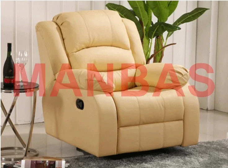 MANBAS Electric / Manual Recliner Chair with Swivel, Rocking Functional, Genuine Leather Multifunctional Armchair Single Seat