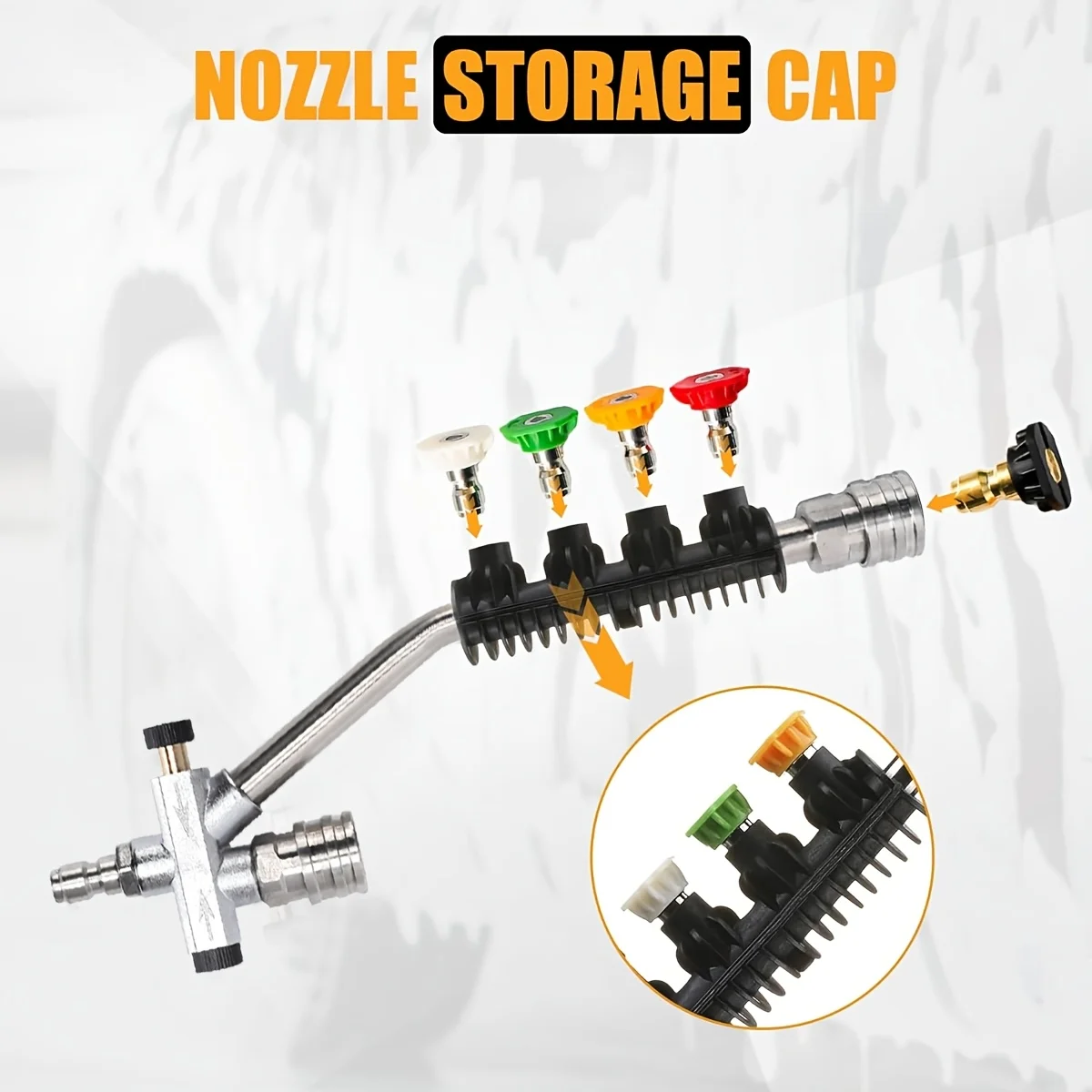 

Профессиональная палочка для мойки высокого давления 4000PSI — двойной наконечник, нержавеющая сталь, быстрое подключение 1/4, без зарядки, батарея не требуется