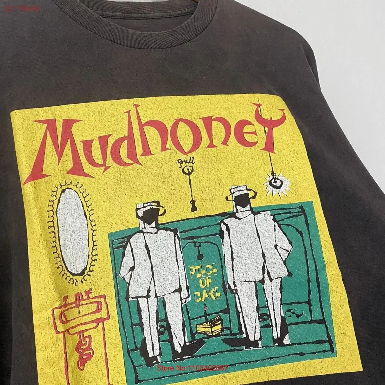 Винтажная футболка Mudhoney 90-х годов из плотного хлопка, черная, размеры S-5XL, SG507, с эффектом потертости, эластичная, дышащая, стильная, мужская.